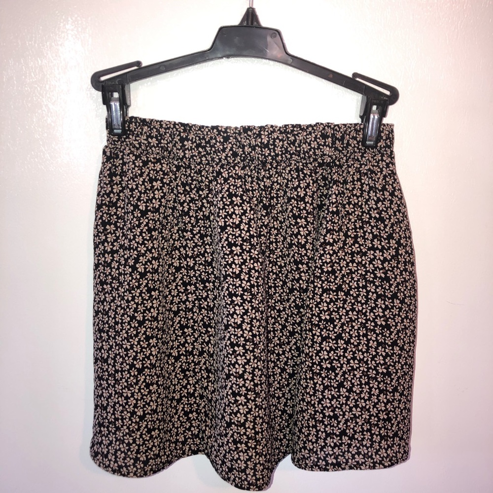 John Galt brown skirt with white  flowers